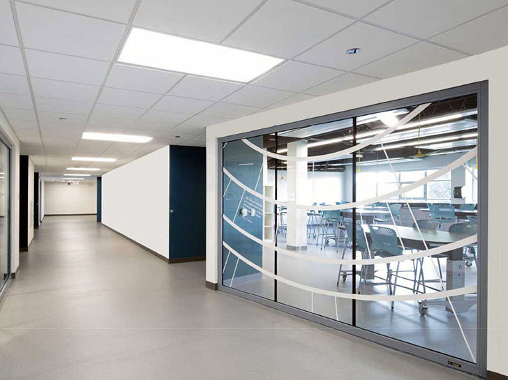 Marist High School open corridor in the new science wing