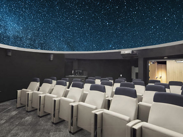 Inside the planetarium at Marist High School