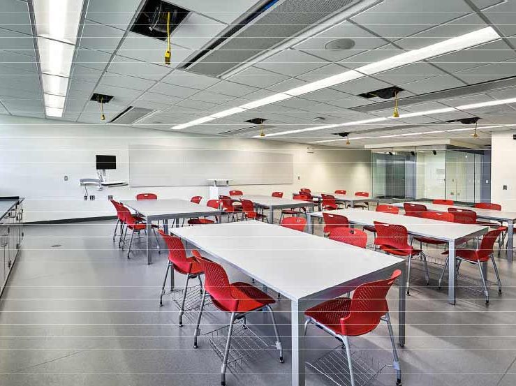 One of a total of ten functional, beautiful and spacious science labs designed by Fox & Fox Architects as part of the Marist High School science wing.